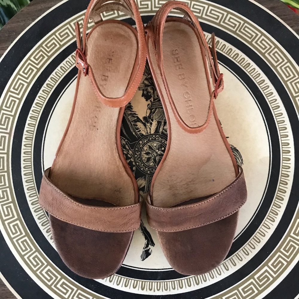 See by Chloé Brown Ankle Strap Sandals Size 36 - Picture 5 of 7